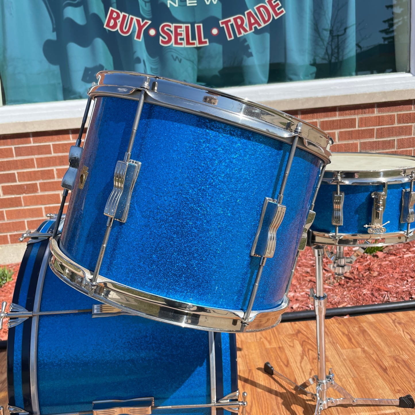 1964 Ludwig No. 998P Combo Outfit Drum Set Blue Sparkle 22/13/5x14 Jazz Festival