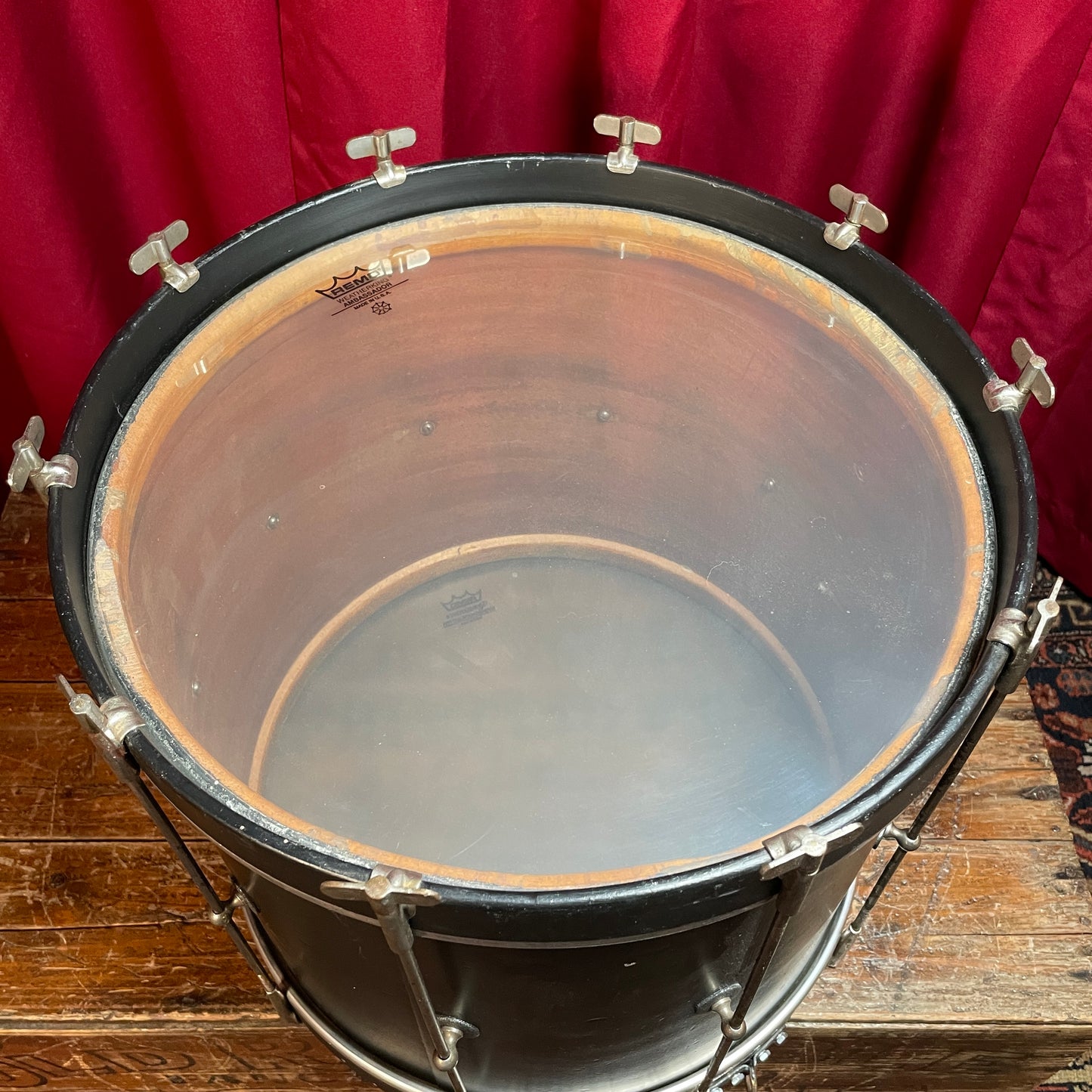 1930s Ludwig 12x15 Parade Marching Snare / Bop Bass Drum Black #2