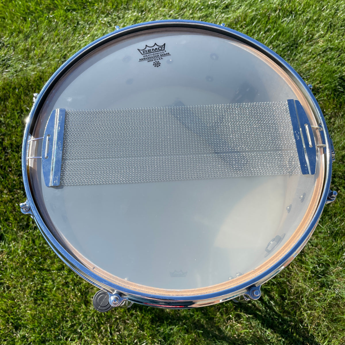 1960s Gretsch Name Band 5.5x14 Snare Silver (White) Satin Flame