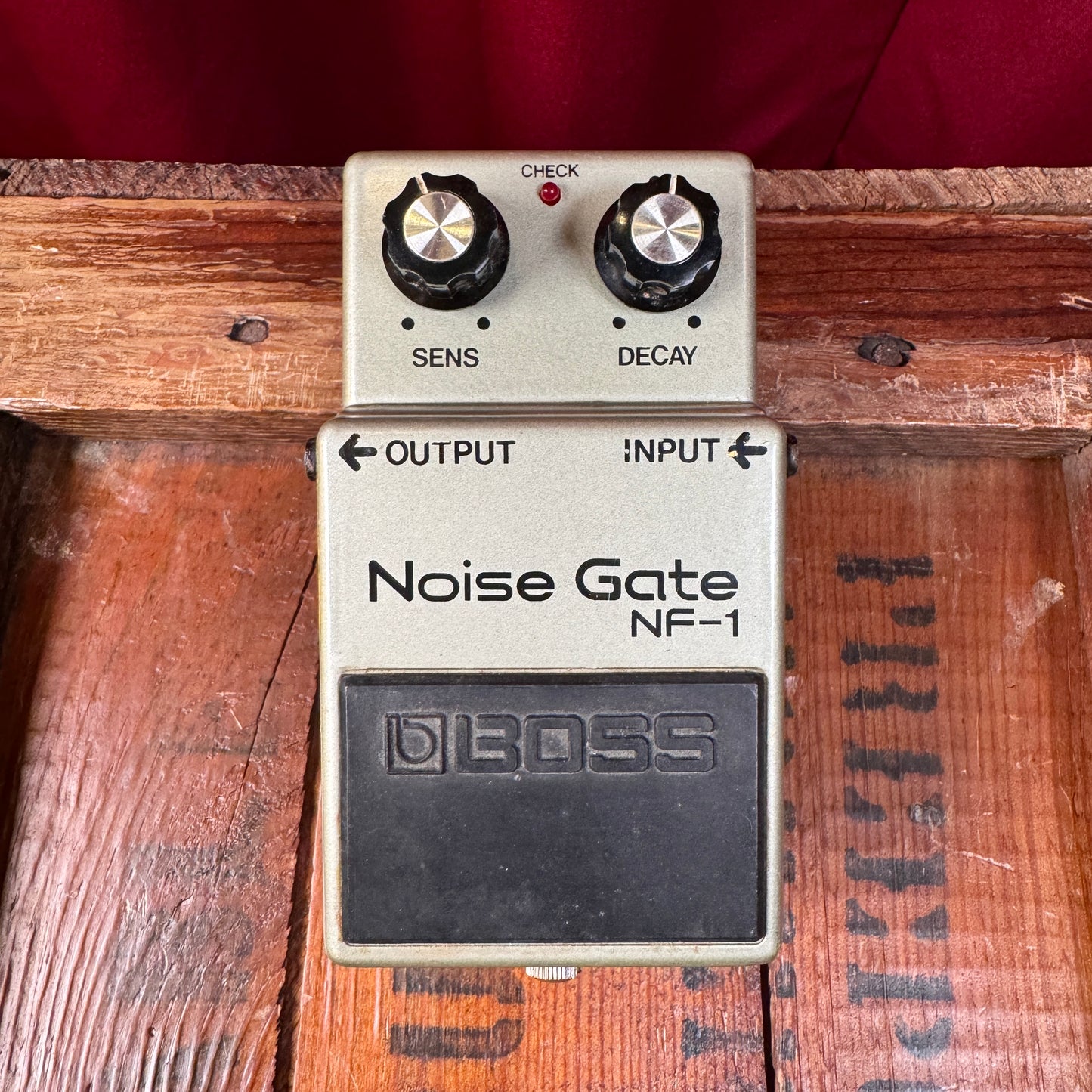 1980s Boss NF-1 Noise Gate Pedal Silver Screw Long Dash w/ Power Supply