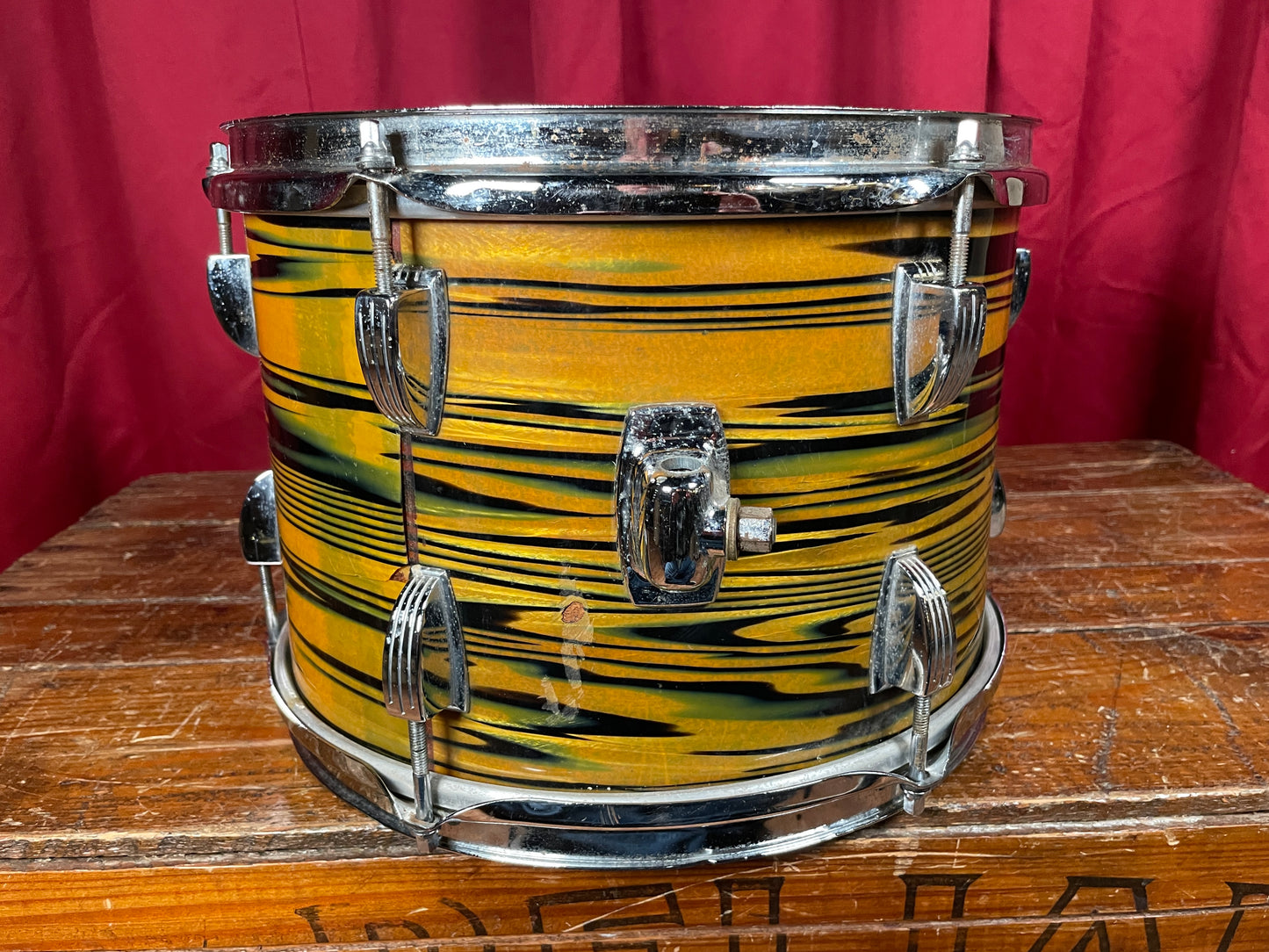 1970s Ludwig Standard 8x12 Tom Drum Lemon Strata