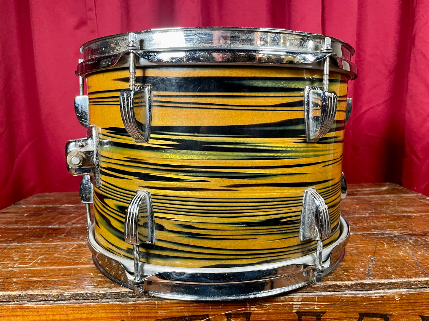 1970s Ludwig Standard 8x12 Tom Drum Lemon Strata