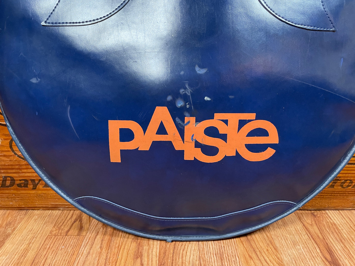 Vintage 20" Paiste Leatherette Cymbal Bag Dark Blue / Orange - Rare Item