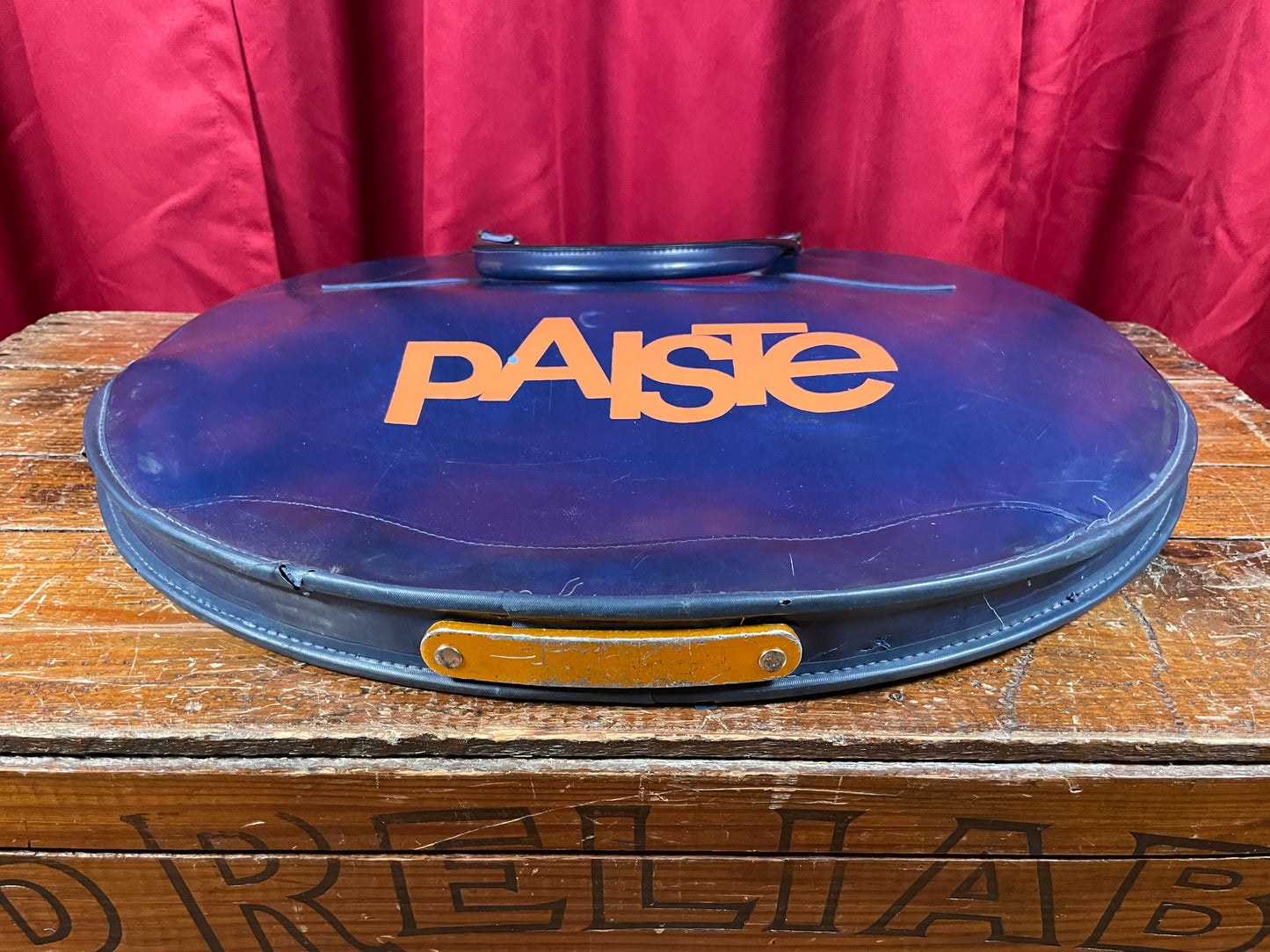 Vintage 20" Paiste Leatherette Cymbal Bag Dark Blue / Orange - Rare Item