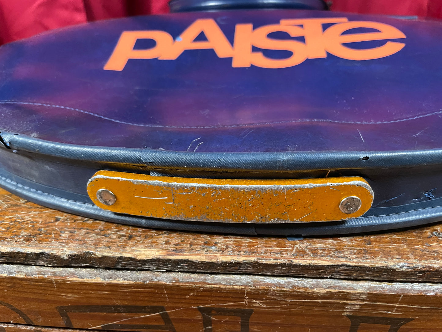 Vintage 20" Paiste Leatherette Cymbal Bag Dark Blue / Orange - Rare Item