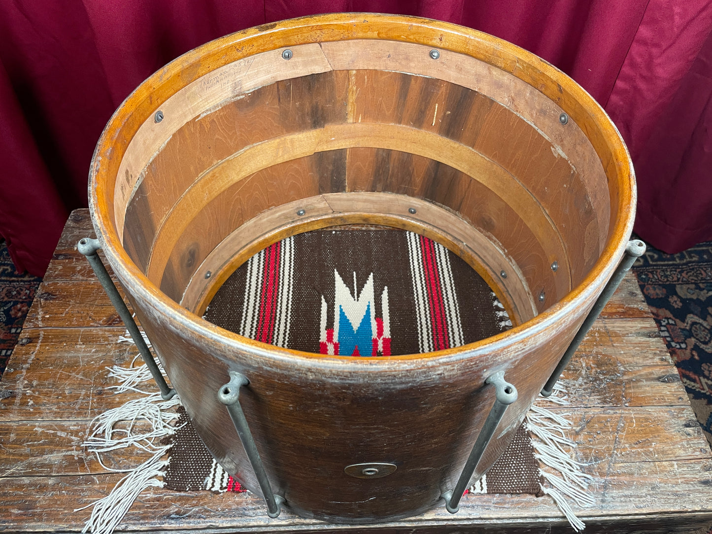 1920s Ludwig 12x16 Separate Tension Street Snare Drum Project No. 222 Field Parade