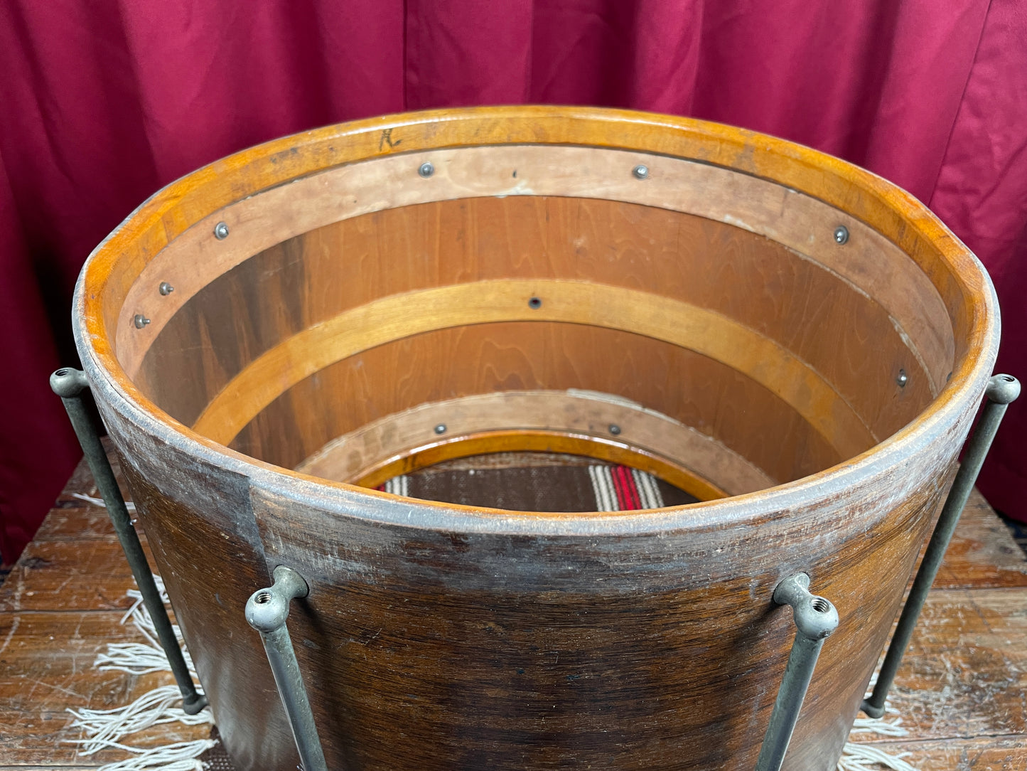 1920s Ludwig 12x16 Separate Tension Street Snare Drum Project No. 222 Field Parade