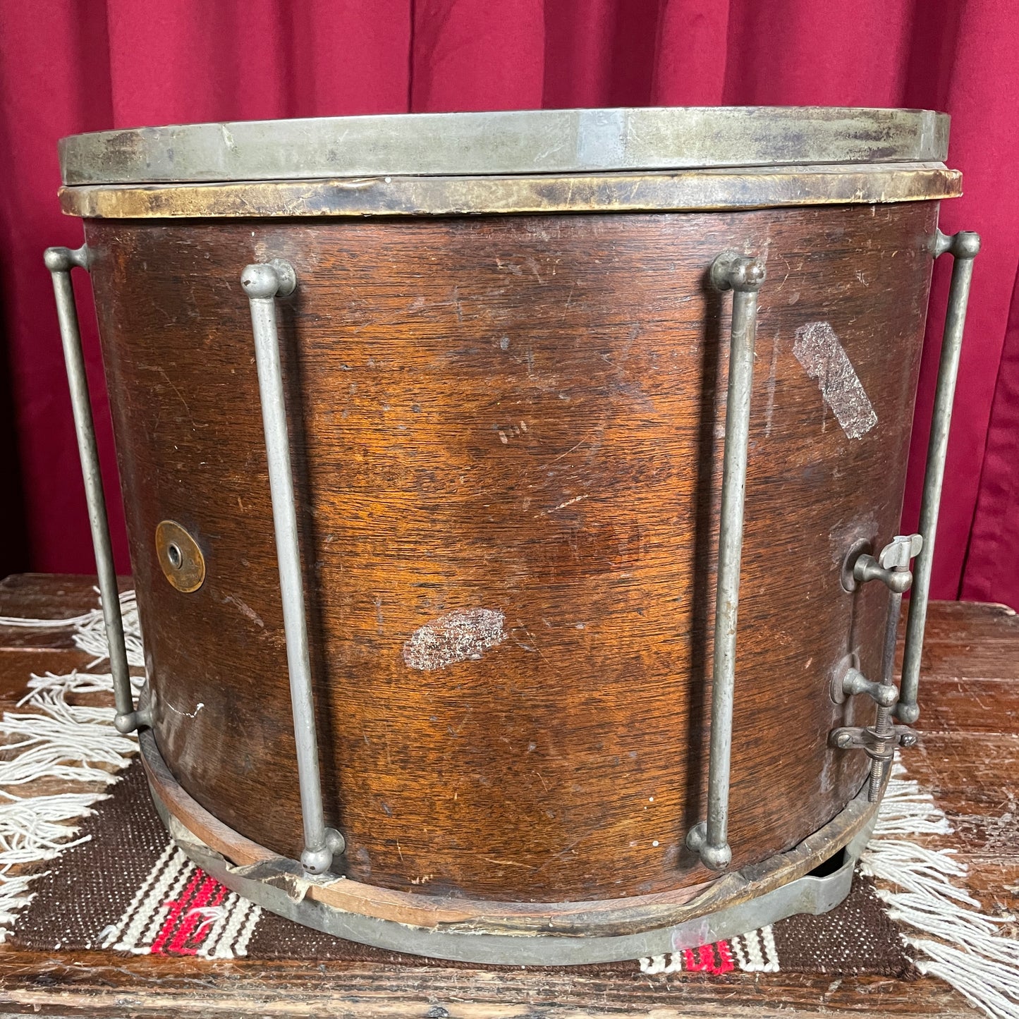 1920s Ludwig 12x16 Separate Tension Street Snare Drum Project No. 222 Field Parade