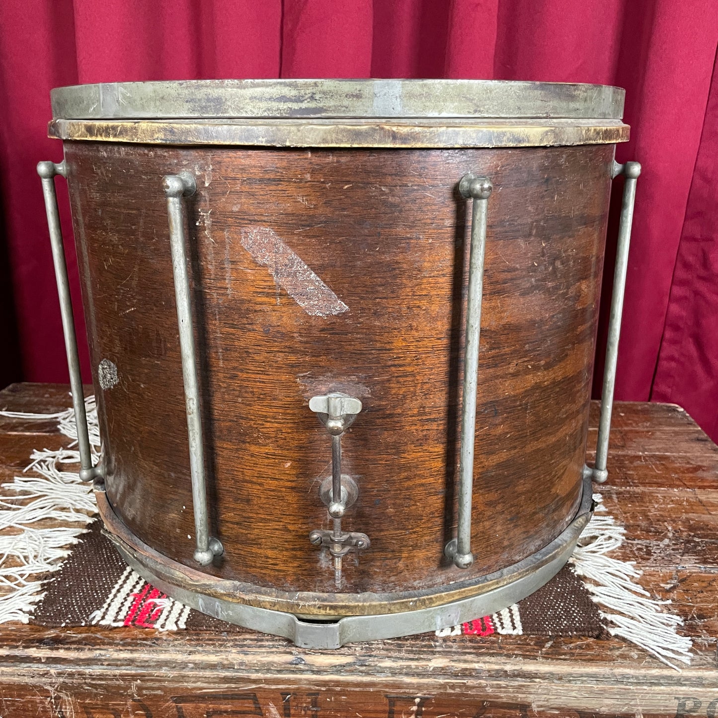 1920s Ludwig 12x16 Separate Tension Street Snare Drum Project No. 222 Field Parade