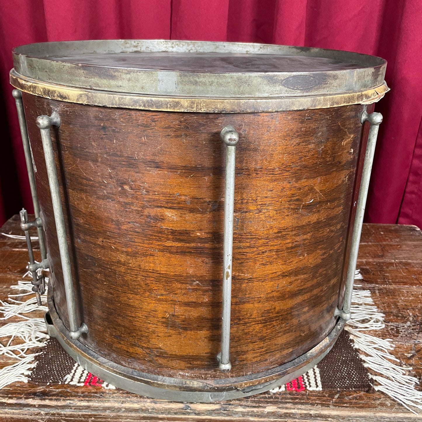 1920s Ludwig 12x16 Separate Tension Street Snare Drum Project No. 222 Field Parade