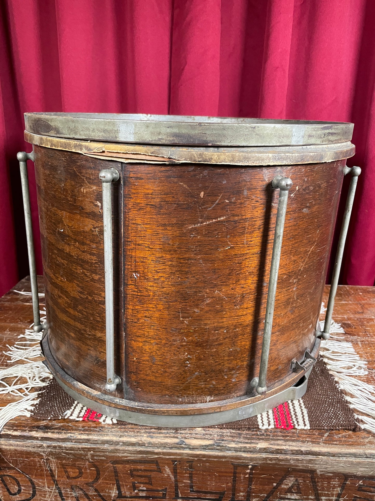 1920s Ludwig 12x16 Separate Tension Street Snare Drum Project No. 222 Field Parade