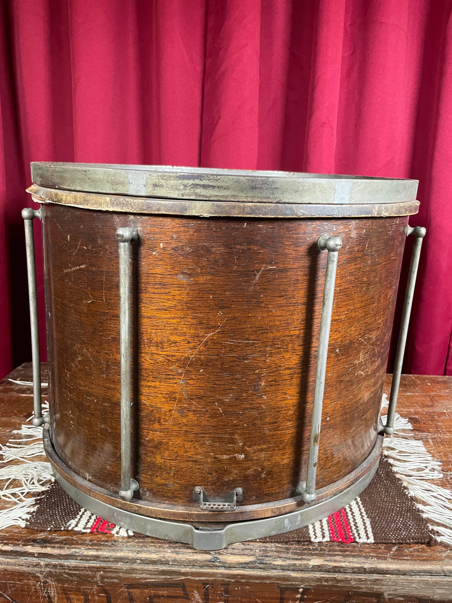 1920s Ludwig 12x16 Separate Tension Street Snare Drum Project No. 222 Field Parade