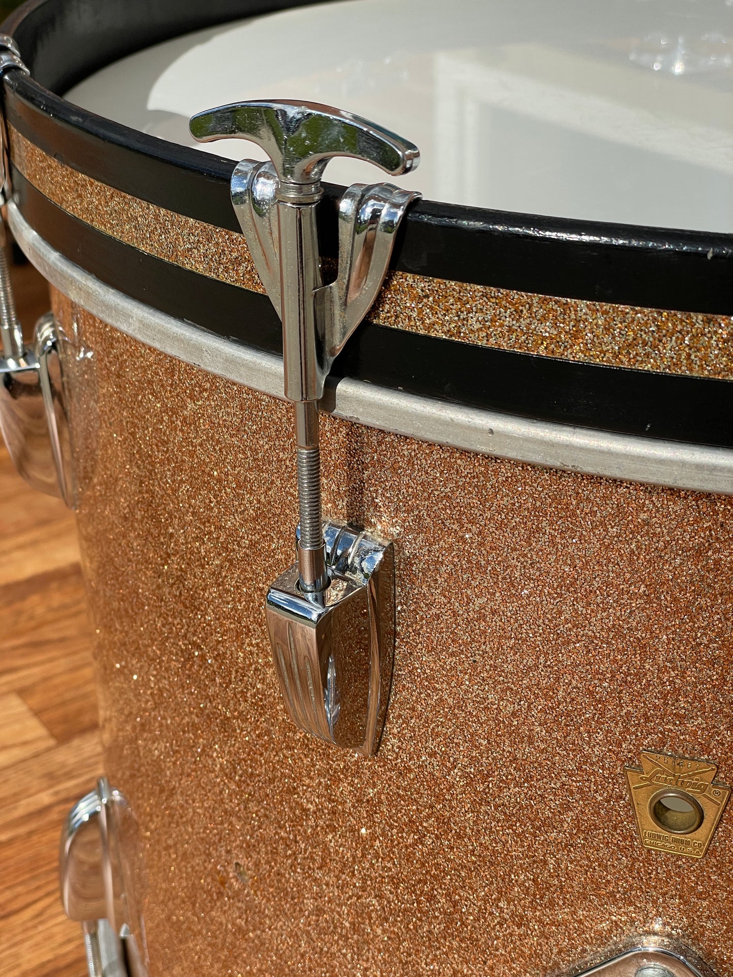 1966 Ludwig Super Classic Drum Set Champagne Sparkle 22/13/16