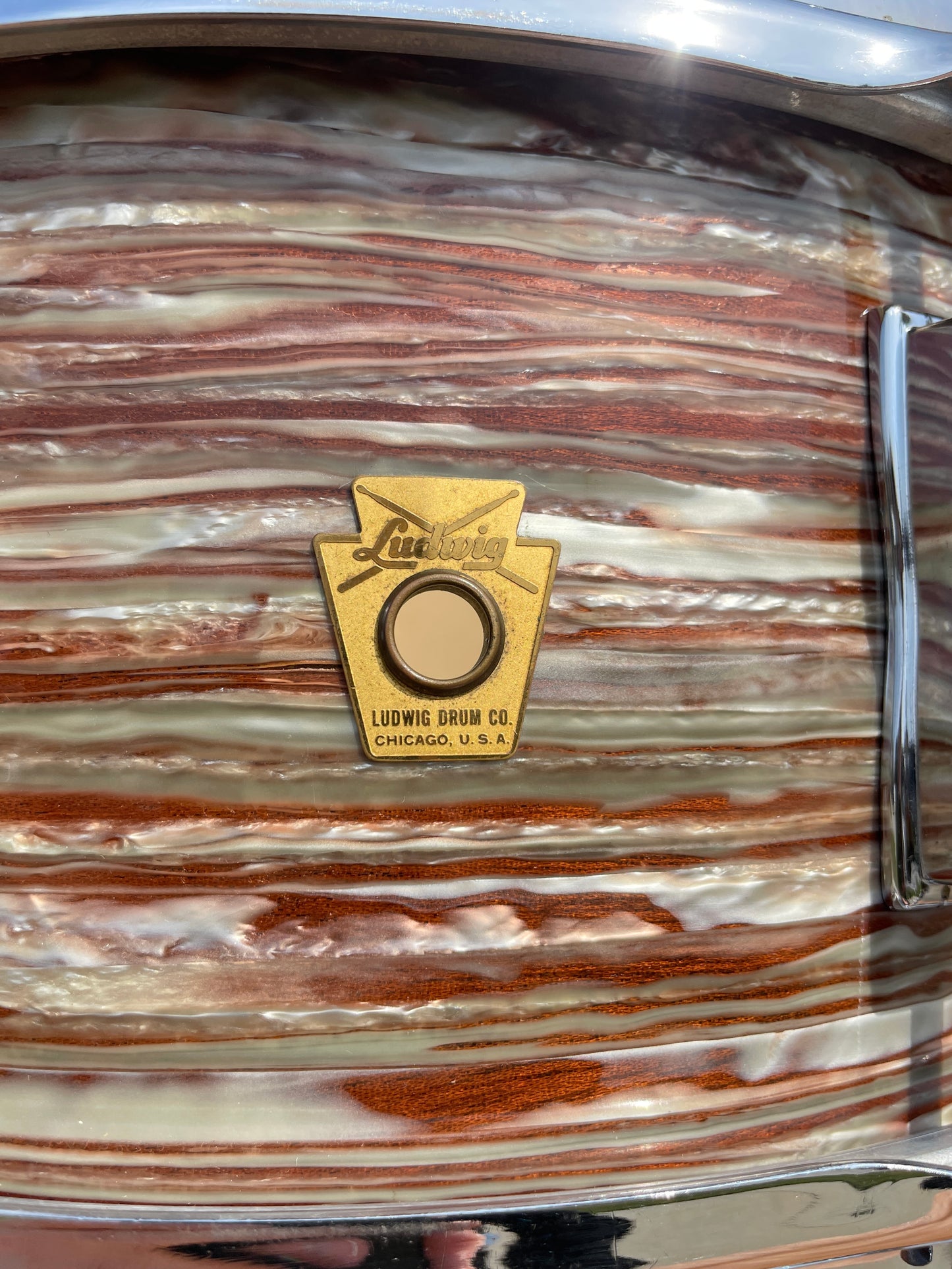 1961 Ludwig 5.5x14 No. 900P Super Classic Snare Drum Oyster Pink Pearl Pre-Serial COB