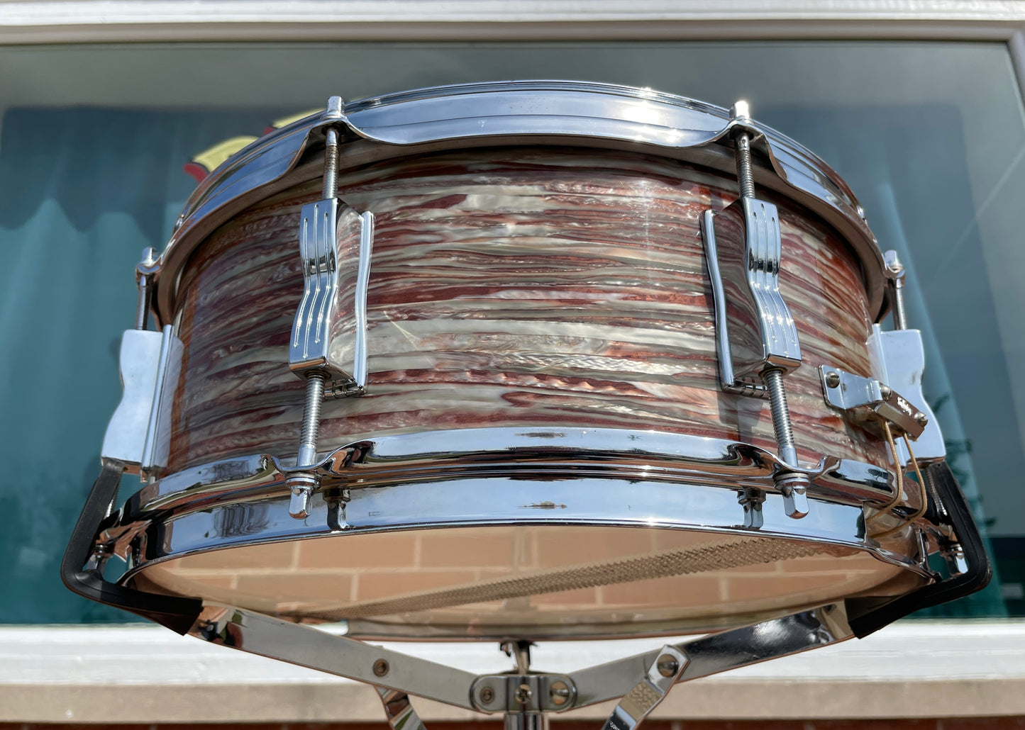 1961 Ludwig 5.5x14 No. 900P Super Classic Snare Drum Oyster Pink Pearl Pre-Serial COB