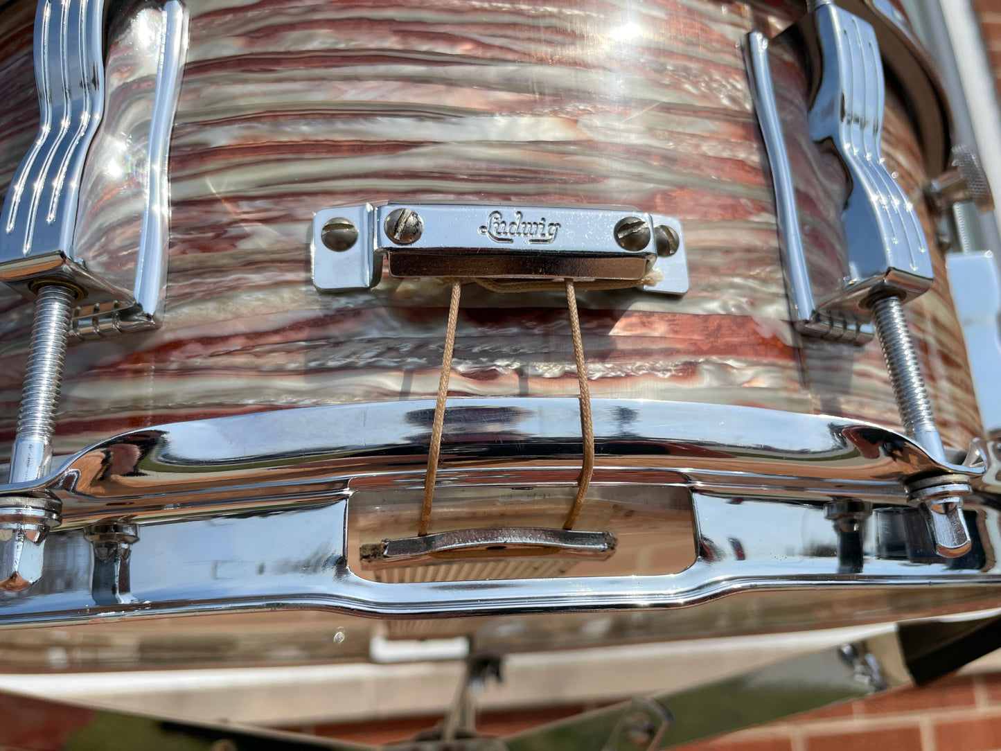 1961 Ludwig 5.5x14 No. 900P Super Classic Snare Drum Oyster Pink Pearl Pre-Serial COB