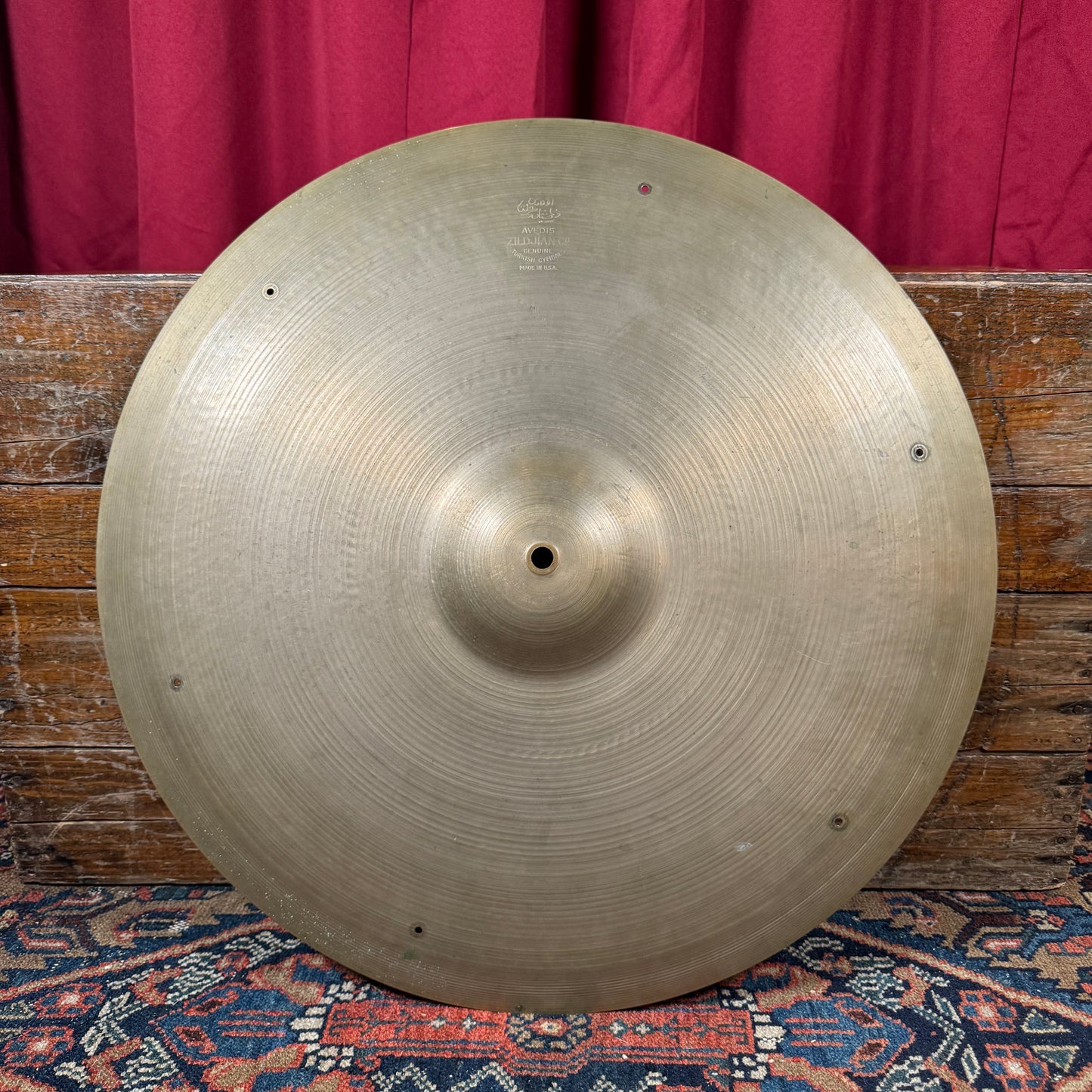 22" Zildjian A 1950s Block Stamp Sizzle Ride Cymbal w/ 6 Rivet Holes 2662g *Video Demo*