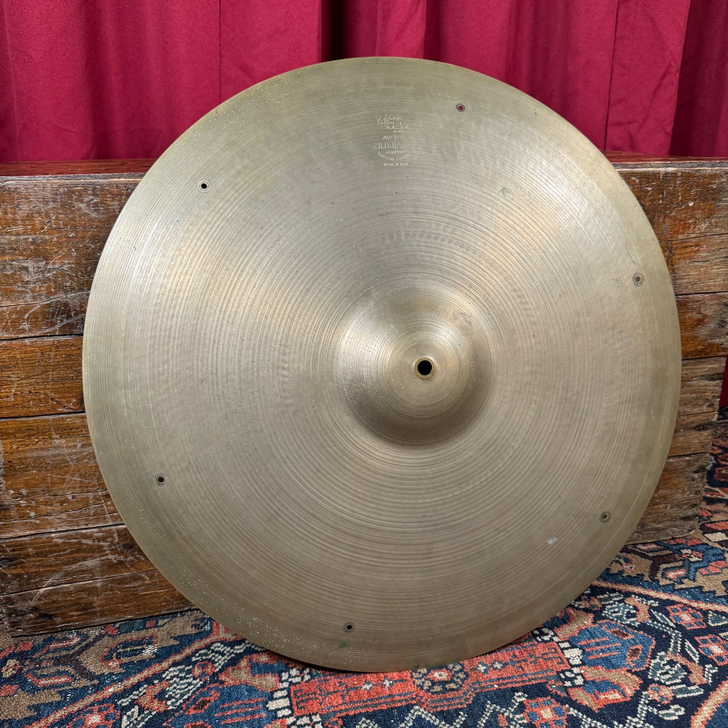 22" Zildjian A 1950s Block Stamp Sizzle Ride Cymbal w/ 6 Rivet Holes 2662g *Video Demo*