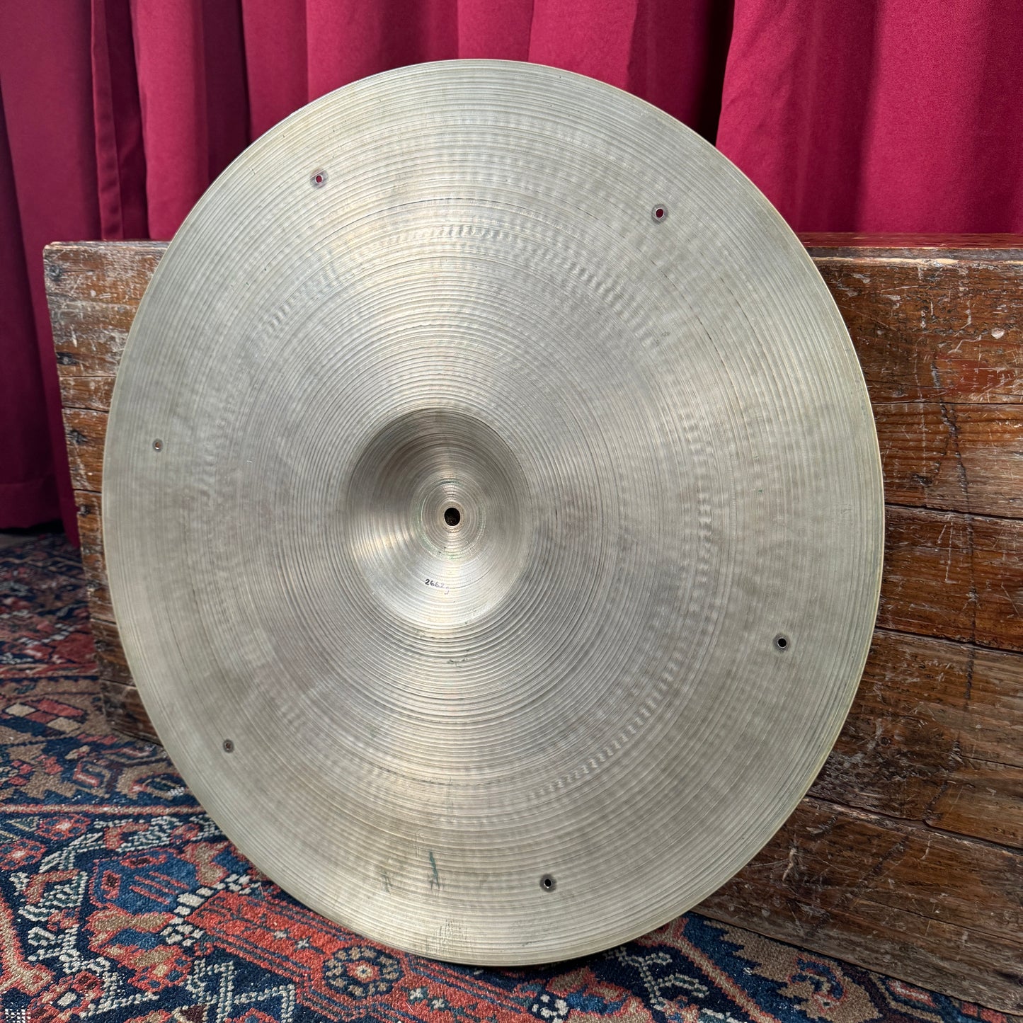 22" Zildjian A 1950s Block Stamp Sizzle Ride Cymbal w/ 6 Rivet Holes 2662g *Video Demo*