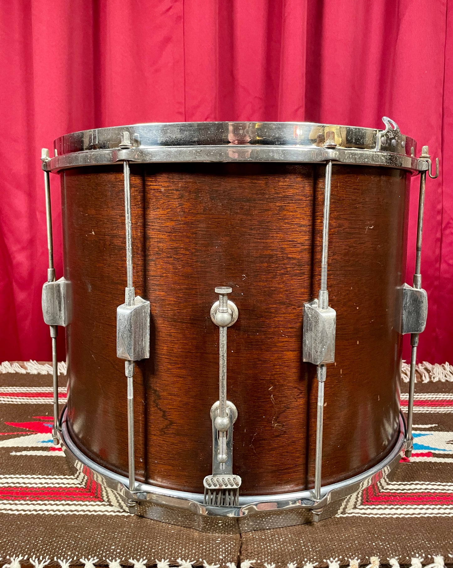 1930s Leedy Broadway Standard 12x15 Street Drum Marching / Field Snare Walnut