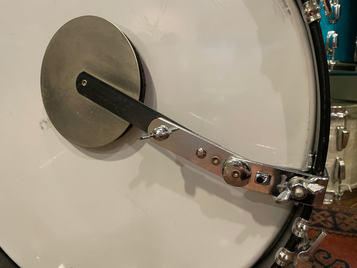 1960s-1970s Ludwig No. 136 Adjustable External Bass Drum Muffler Chrome
