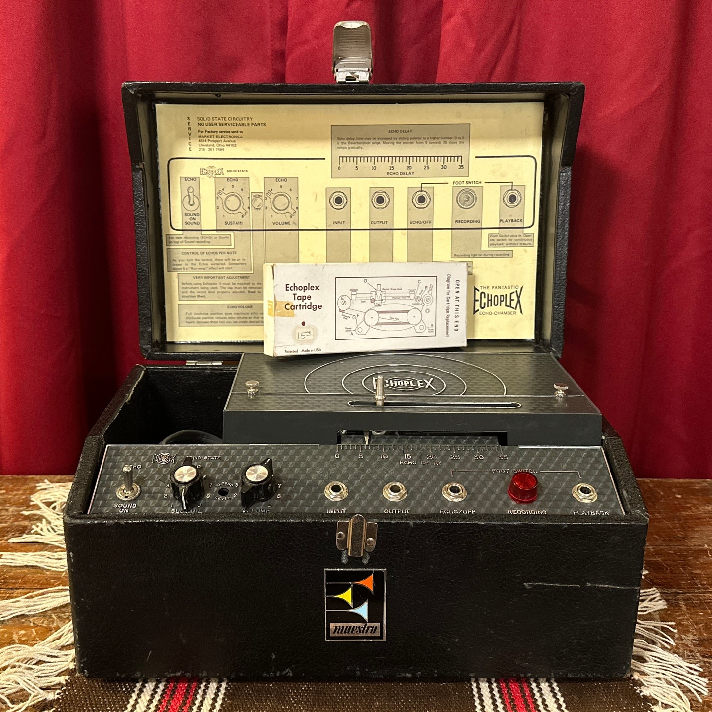 1970s Maestro EP-3 Echoplex V3 Solid State Tape Echo Unit w/ Extra Tape Cartridge