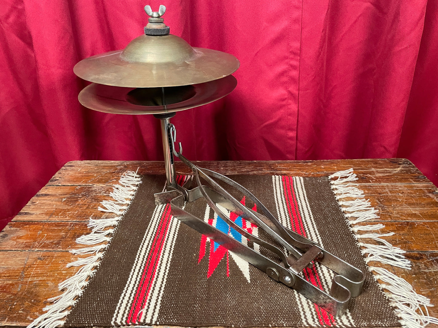 1920s-1930s Leedy Low Boy Sock Cymbal Pedal w/ 10" Ludwig Sock Hat Cymbals