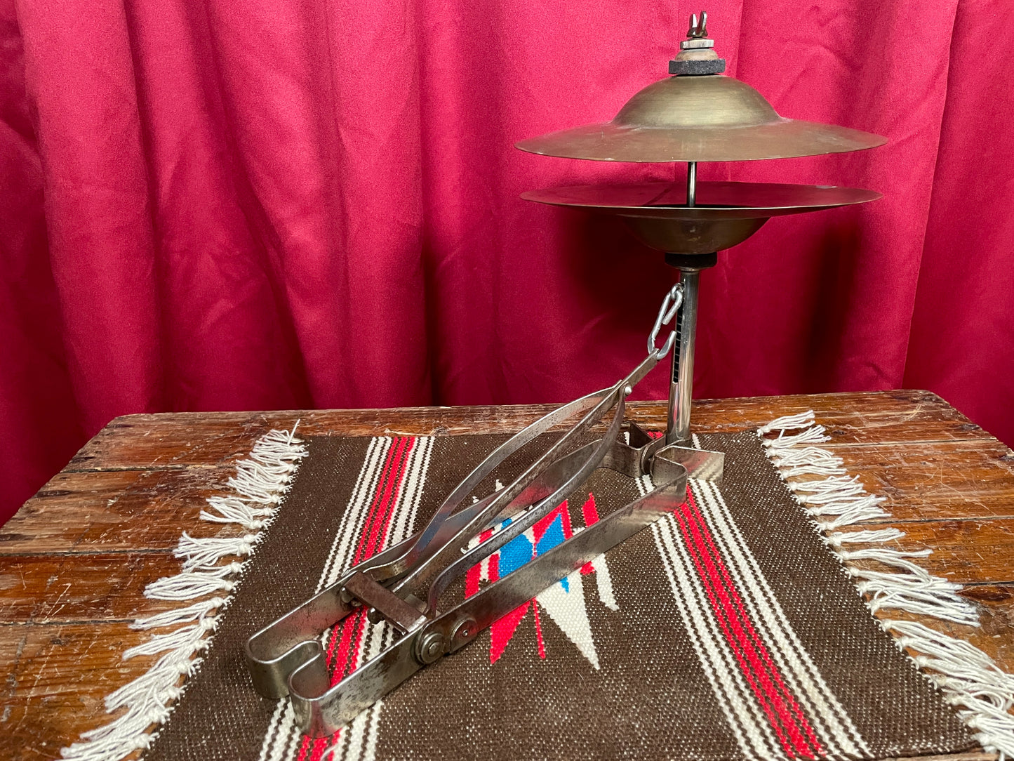 1920s-1930s Leedy Low Boy Sock Cymbal Pedal w/ 10" Ludwig Sock Hat Cymbals