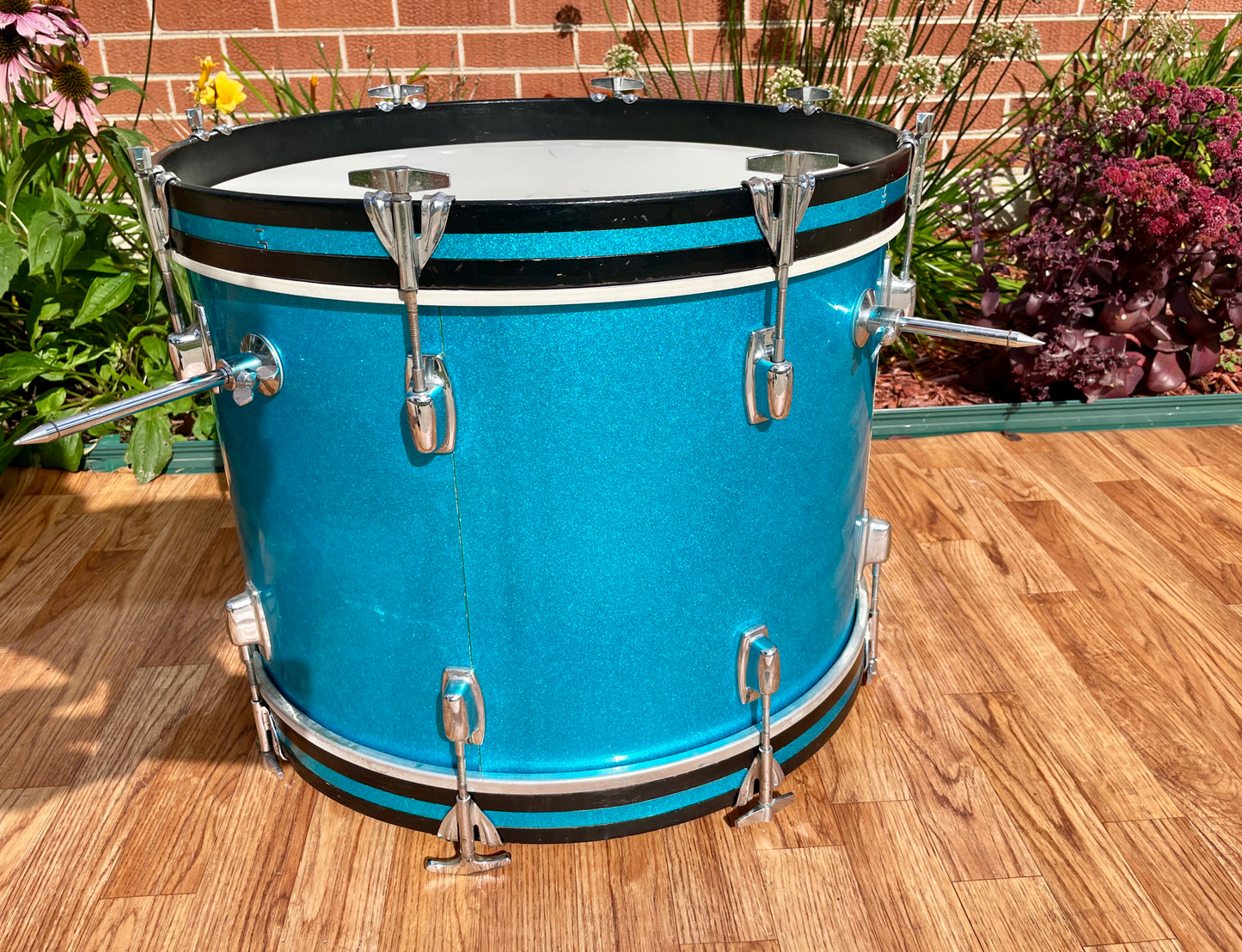1970s Ludwig Standard 14x20 Bass Drum Blue Mist