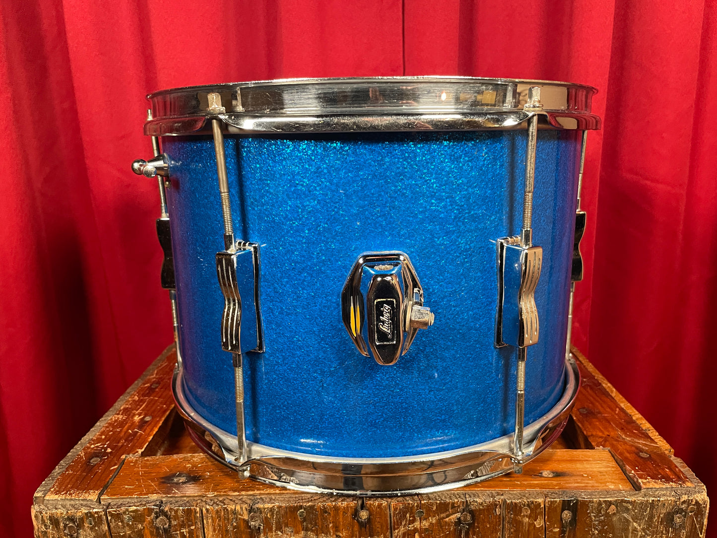 1960s Ludwig 9x13 Club Date Tom Drum Blue Sparkle