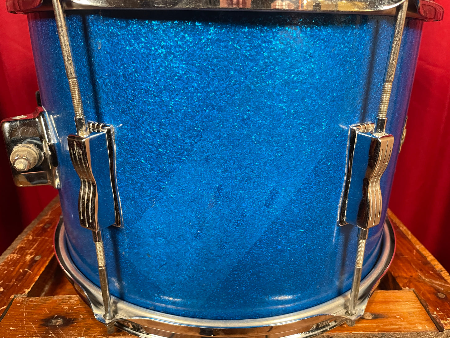 1960s Ludwig 9x13 Club Date Tom Drum Blue Sparkle