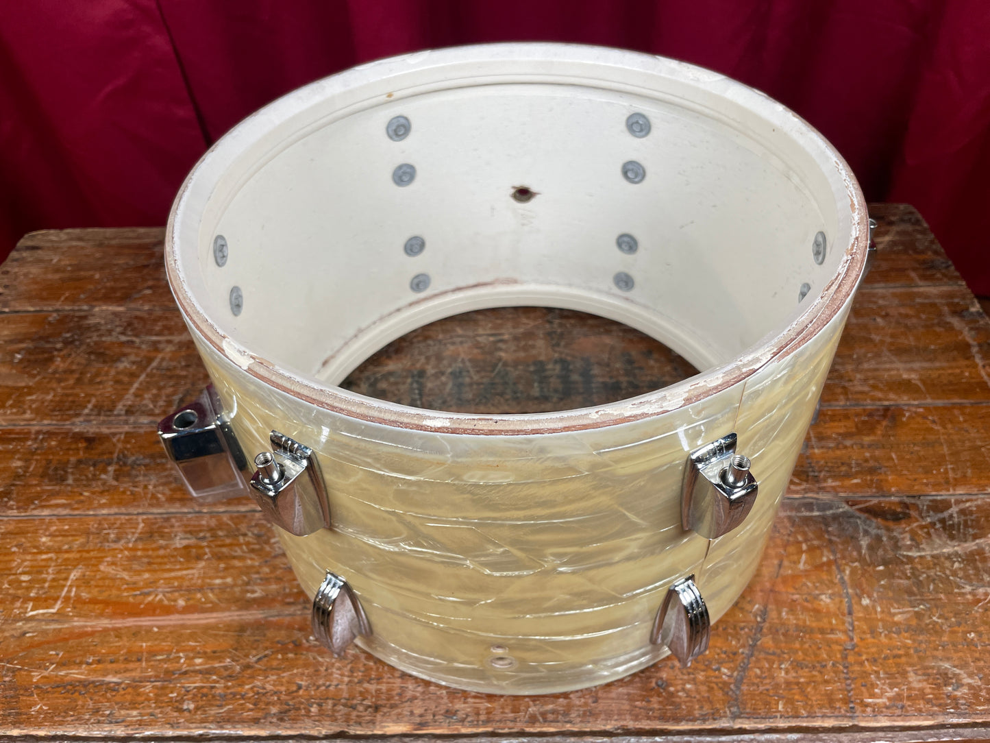 1960s Ludwig 8x12 Super Classic Tom Drum White Marine Pearl