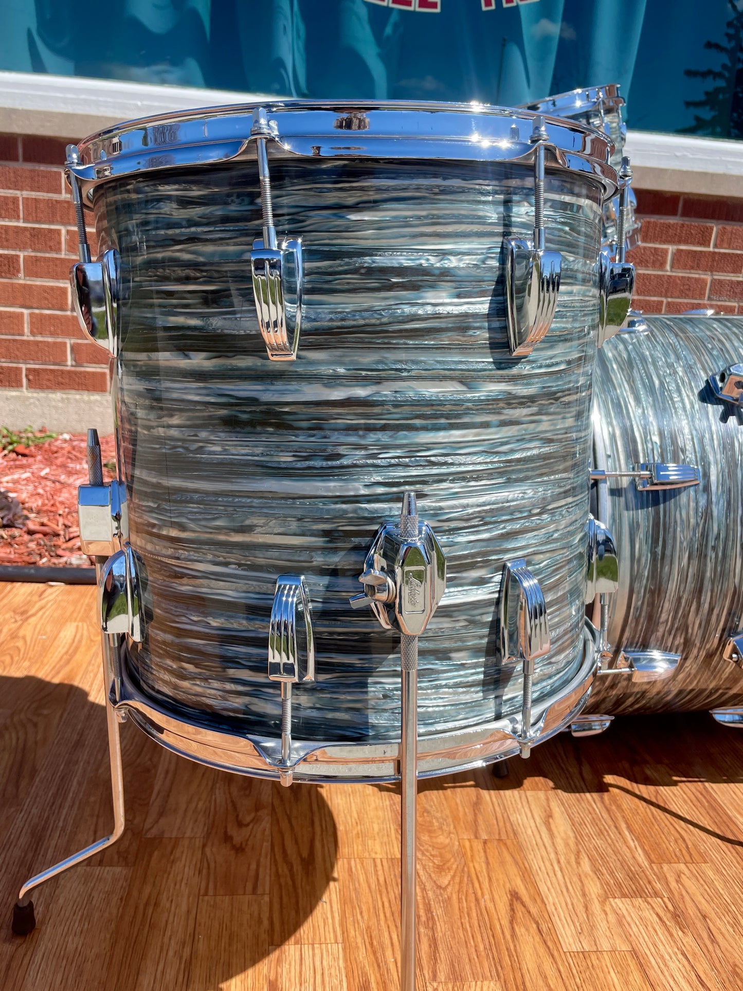 1965 Ludwig Downbeat Drum Set Oyster Blue Pearl 20/12/14 COB