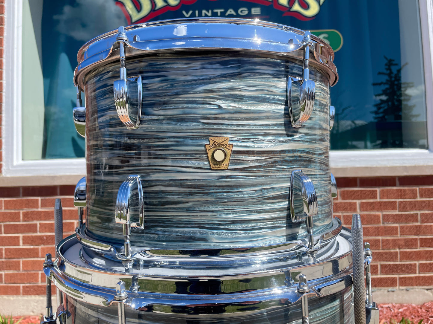 1965 Ludwig Downbeat Drum Set Oyster Blue Pearl 20/12/14 COB