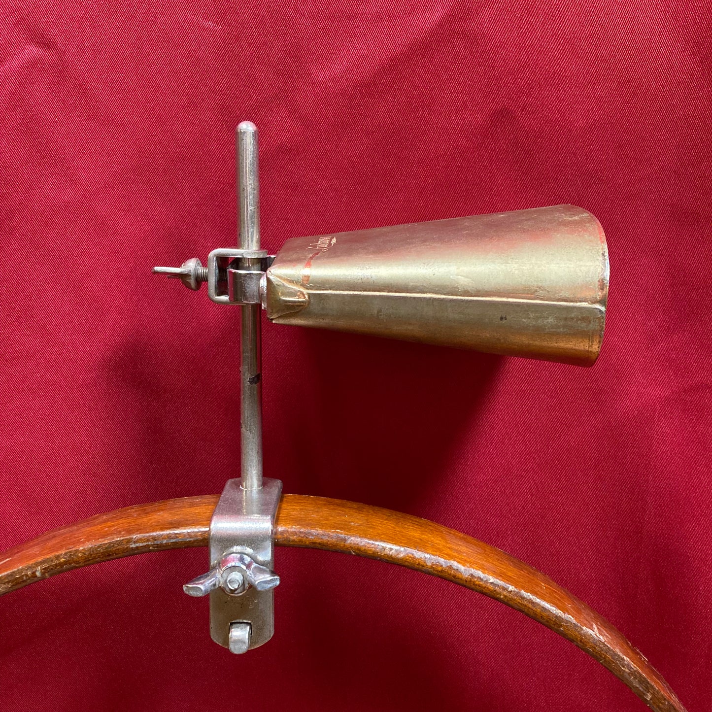 1960s Ludwig 5" Golden Tone No. 129 Cow Bell w/ Cowbell Holder No. 133 Script Logo