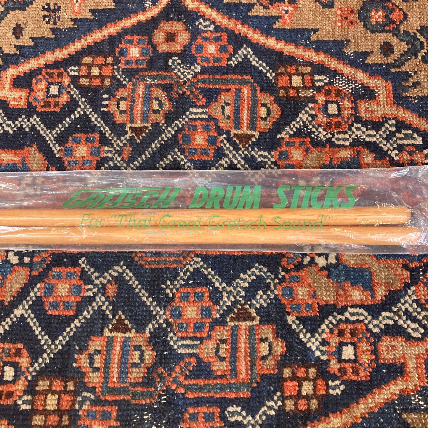 1970s Gretsch 1A Art Blakey Model Wood Tip Drum Sticks w/ Original Bag NOS