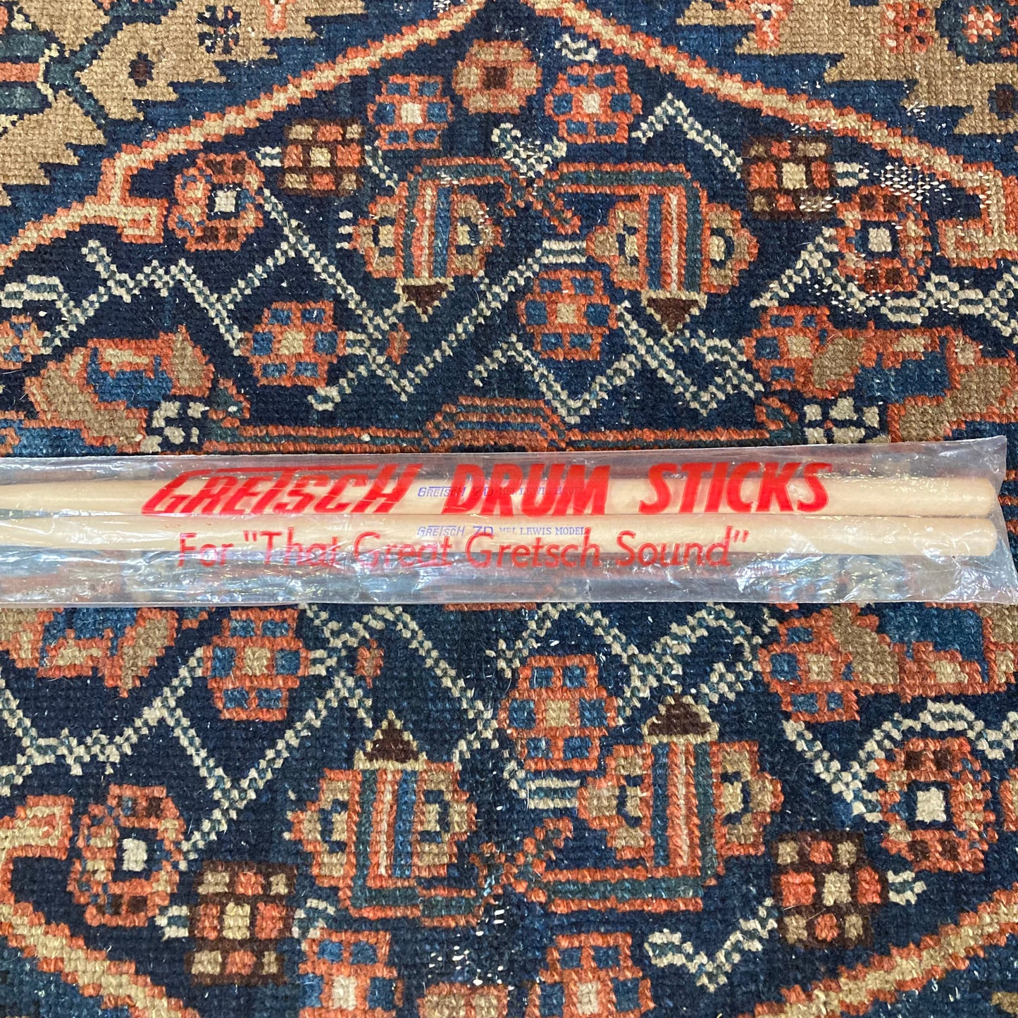 1960s Gretsch 7D Mel Lewis Model Wood Tip Drum Sticks w/ Original Bag NOS