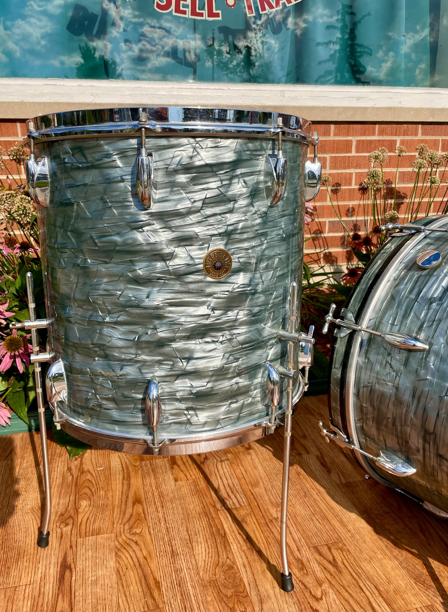 1950s Gretsch Round Badge Bop Outfit Drum Set Midnight Blue Pearl 20/13/16 3 Ply