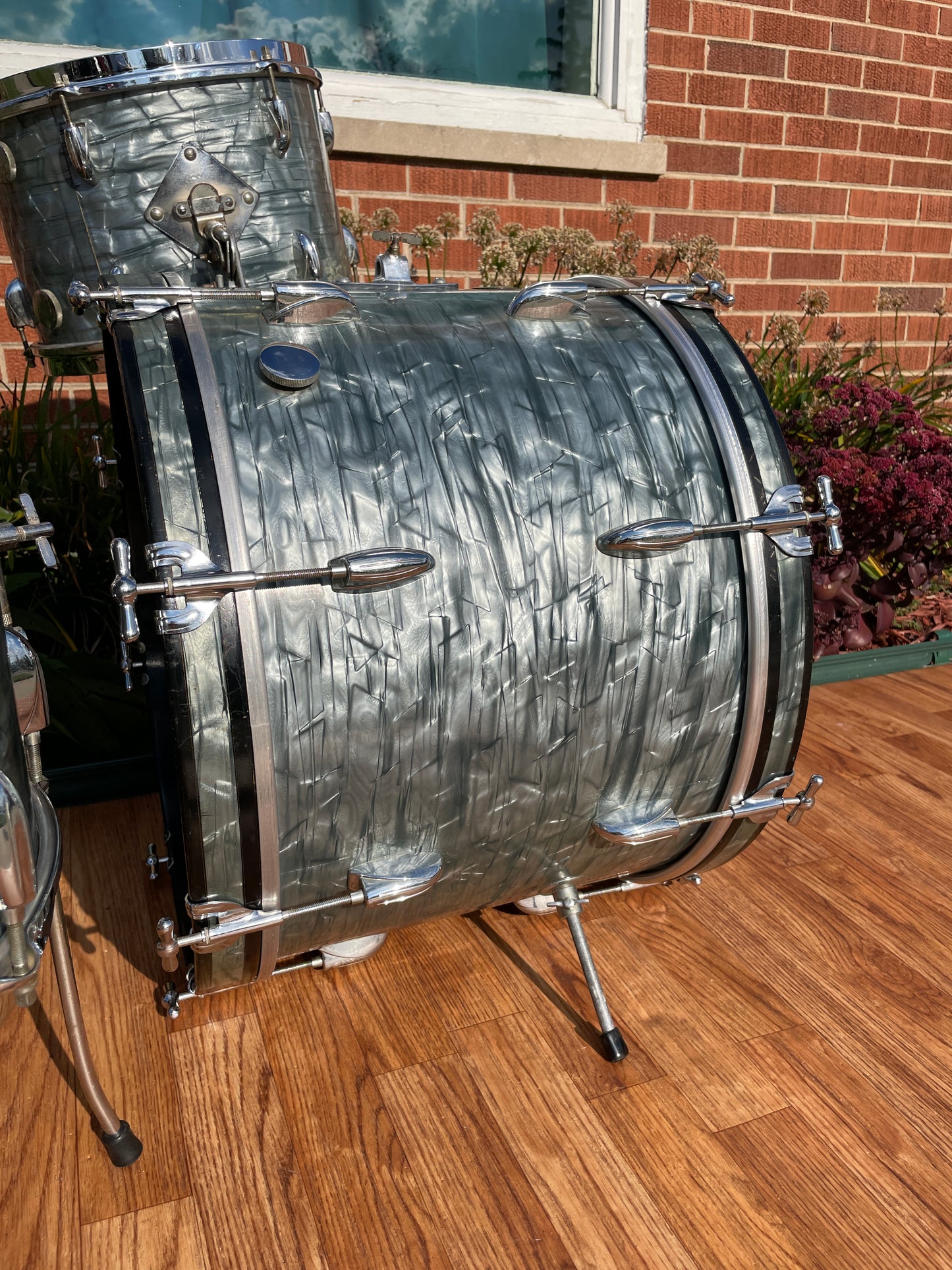 1950s Gretsch Round Badge Bop Outfit Drum Set Midnight Blue Pearl 20/13/16 3 Ply