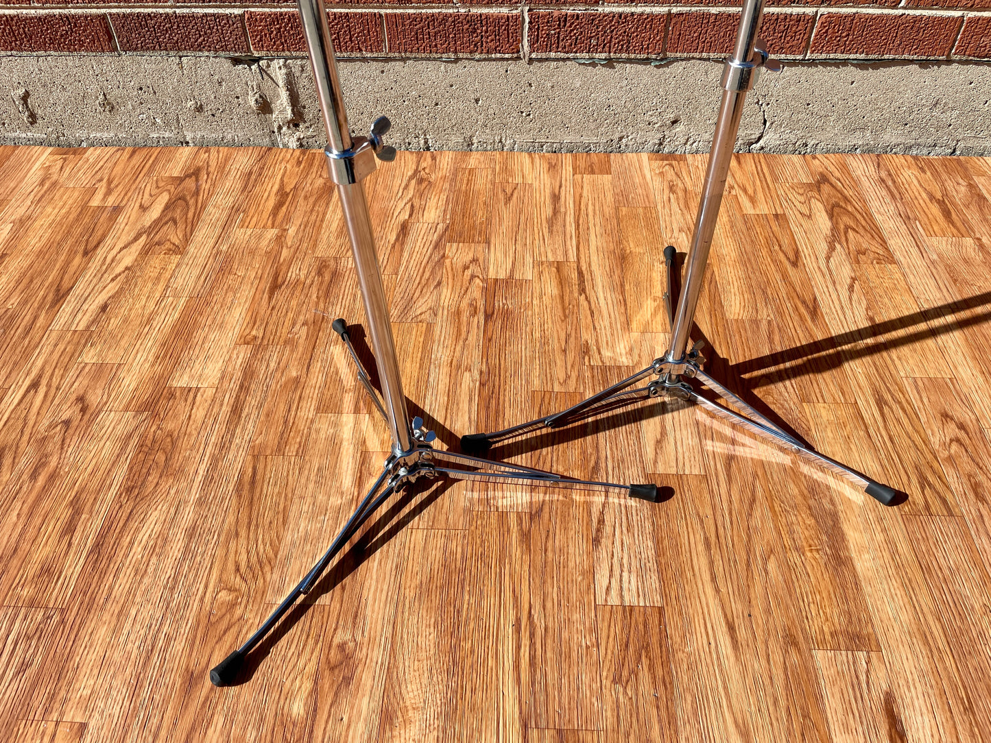 Early 1960s Ludwig 1400 Flat Base Straight Cymbal Stand Pair (2 Pcs.)