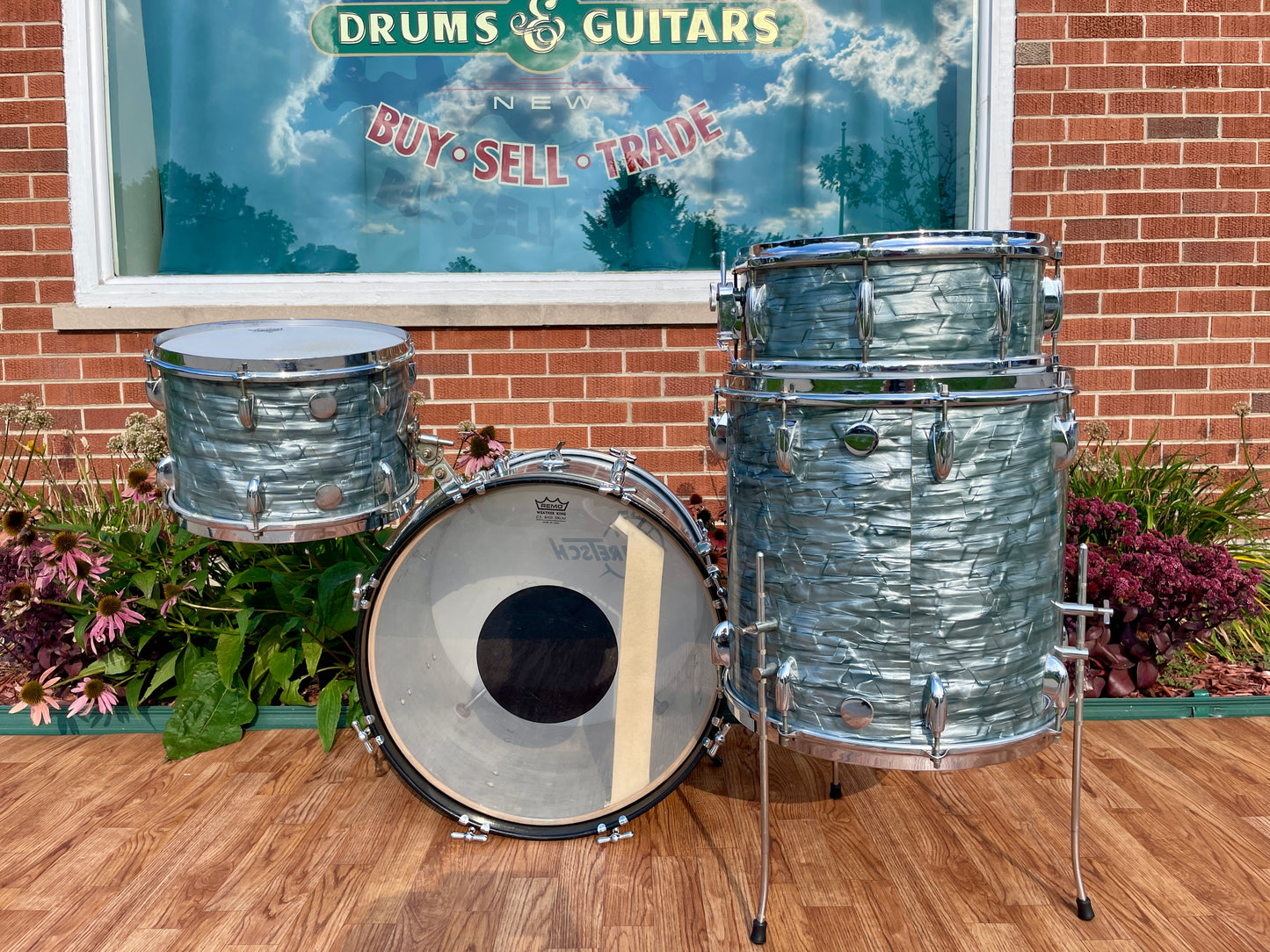 1950s Gretsch Round Badge Bop Outfit Drum Set Midnight Blue Pearl 20/13/16 w/ 5.5x14 Snare