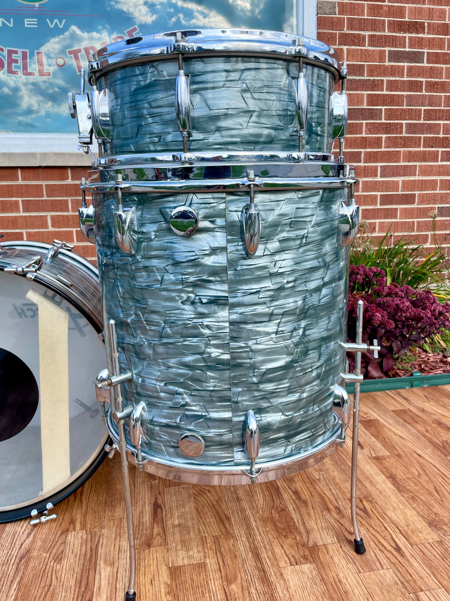 1950s Gretsch Round Badge Bop Outfit Drum Set Midnight Blue Pearl 20/13/16 w/ 5.5x14 Snare