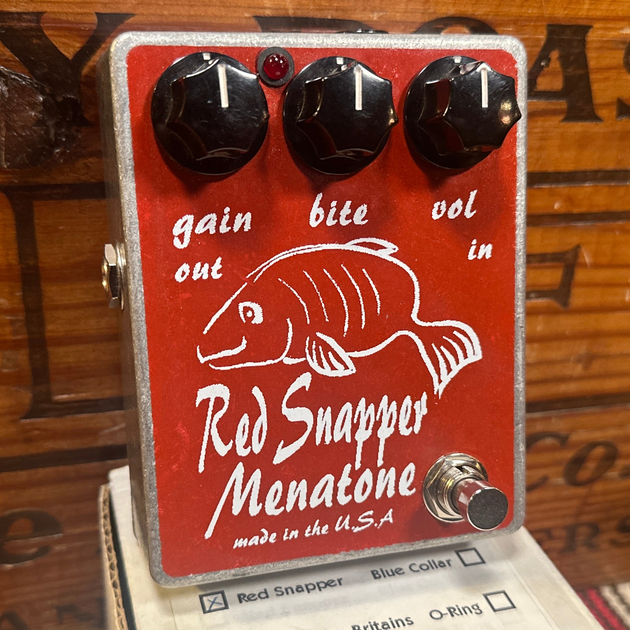 red snapper overdrive pedal 1999 Menatone Red Snapper Overdrive Pedal w/ Original Box – Drugan's Drums & Guitars