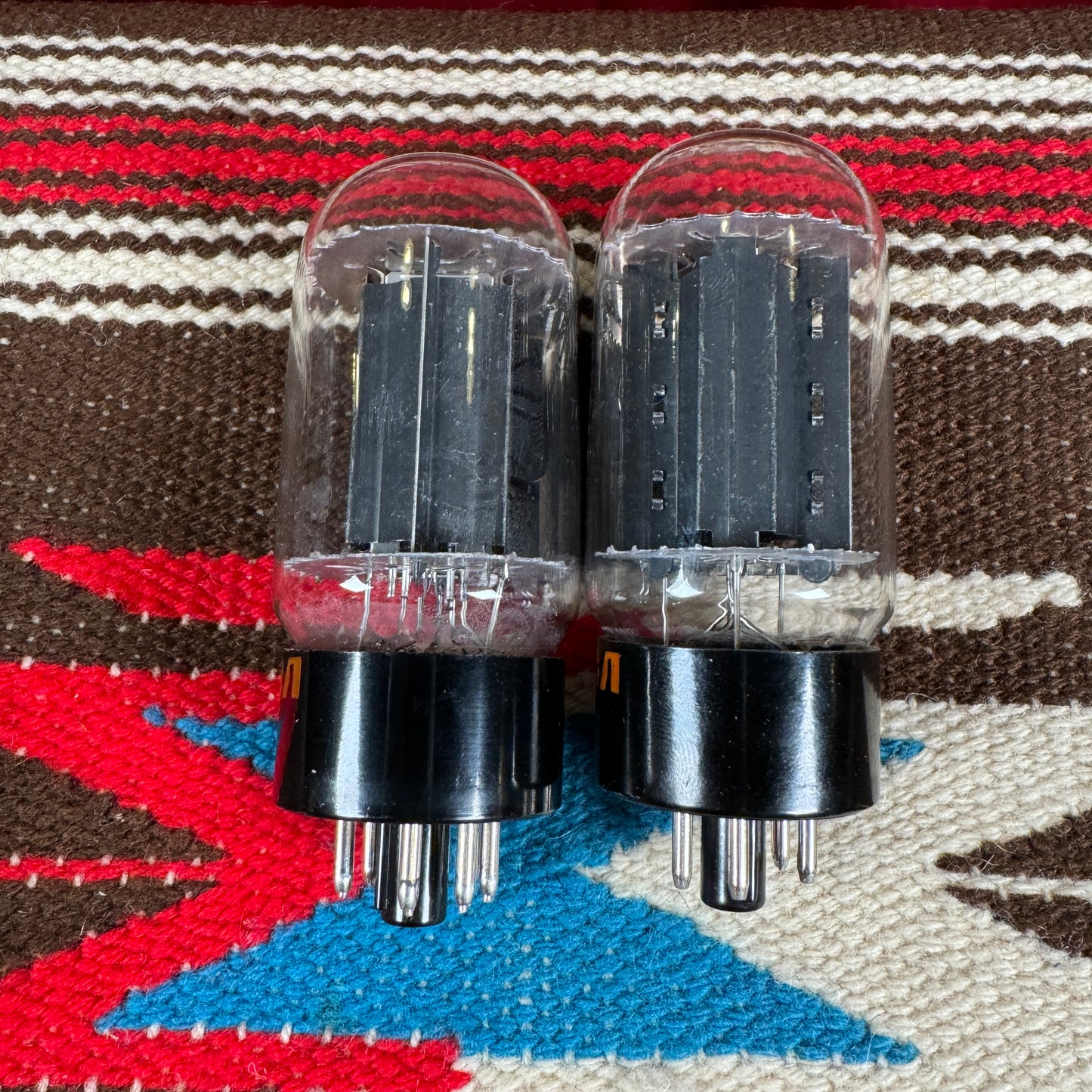 Vintage NOS RCA 6L6GC Amplifier Power Tubes Duet Black Plate Pair 6L6 #186