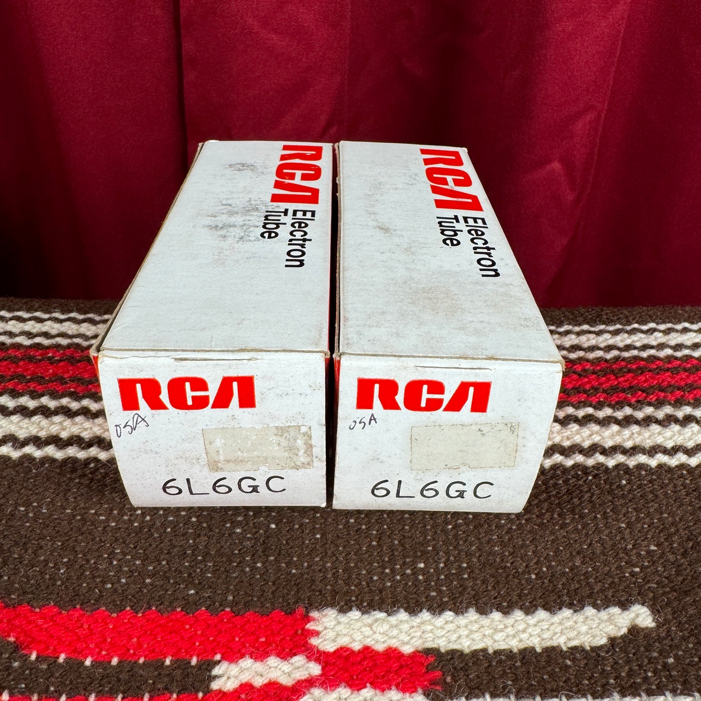 Vintage NOS RCA 6L6GC Amplifier Power Tubes Duet Black Plate Pair 6L6 #186