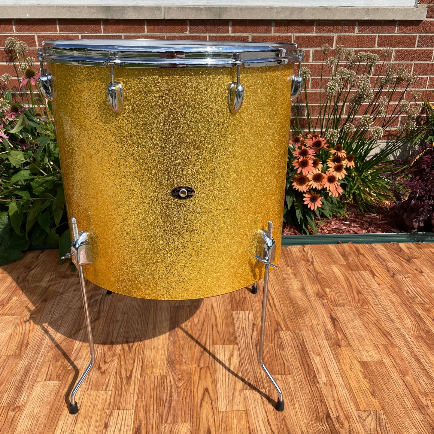 1960s Slingerland 18x20 Concert Floor Tom Gold Sparkle