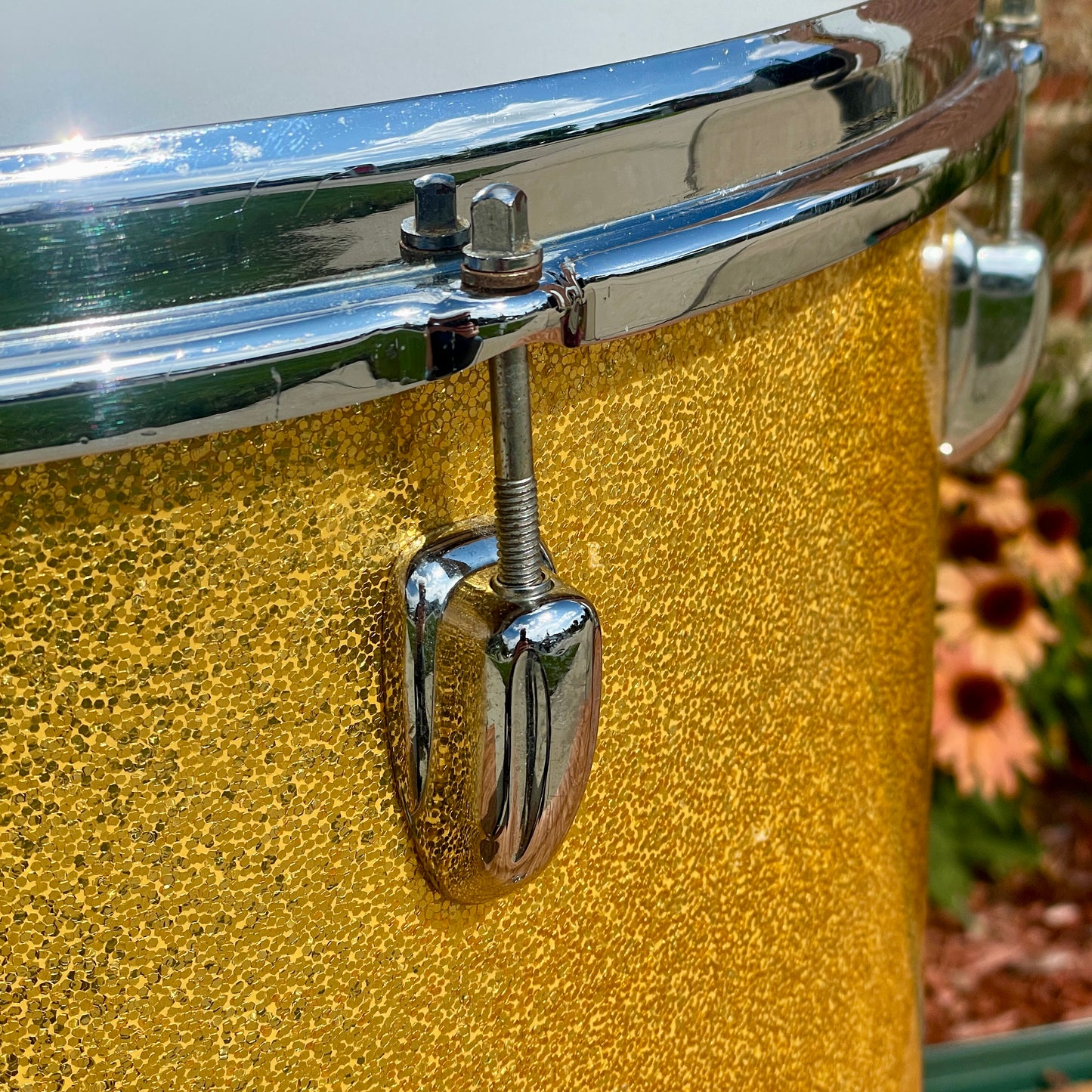 1960s Slingerland 18x20 Concert Floor Tom Gold Sparkle