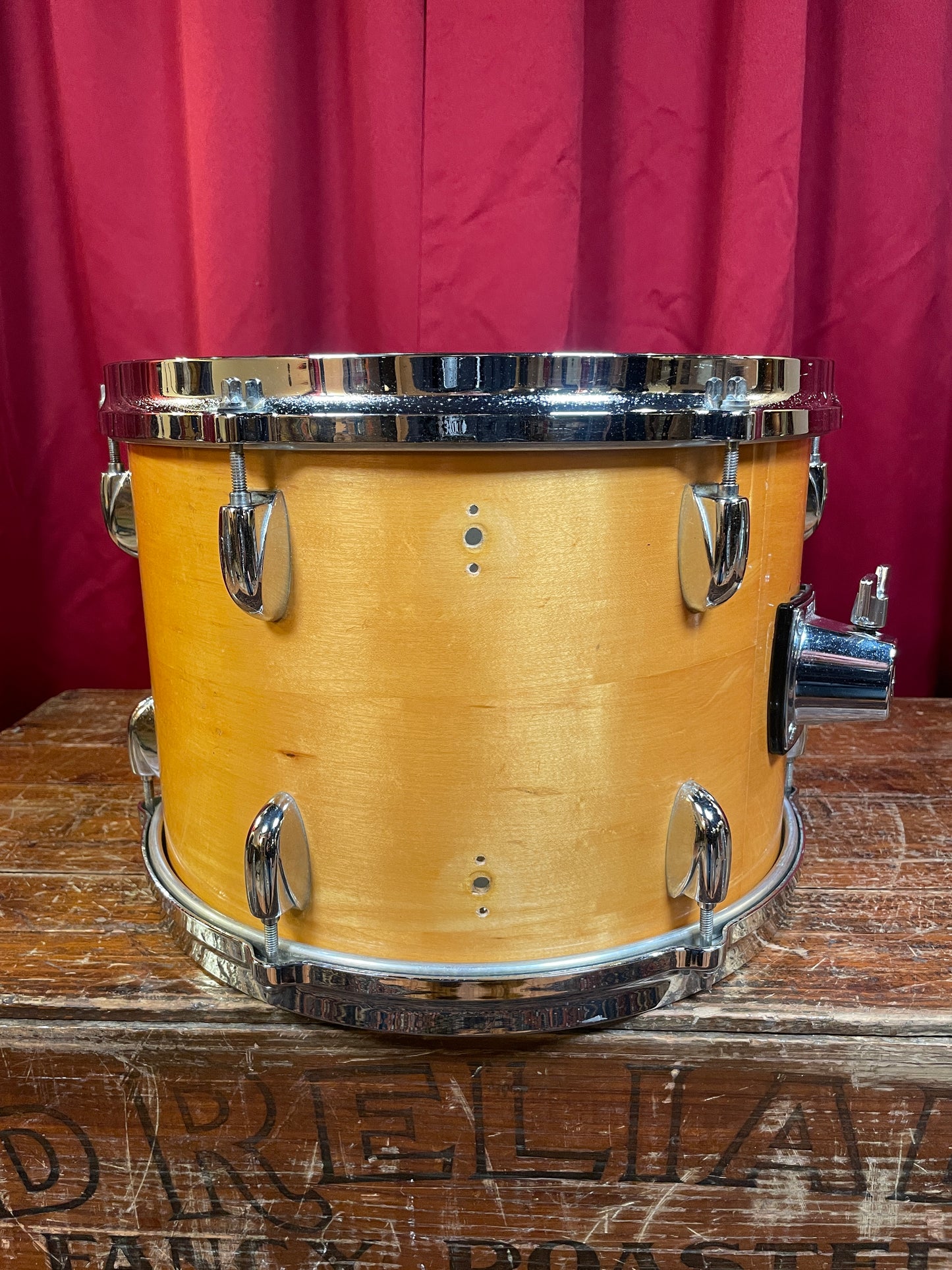 1980s Gretsch No. 4416W Square Badge 9x13 Single Tom Drum Natural