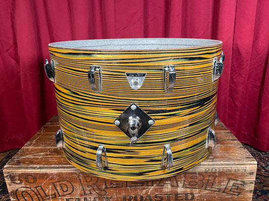 1970s Ludwig Standard 14x22 Bass Drum Shell Lemon Strata Classic Lugs #2