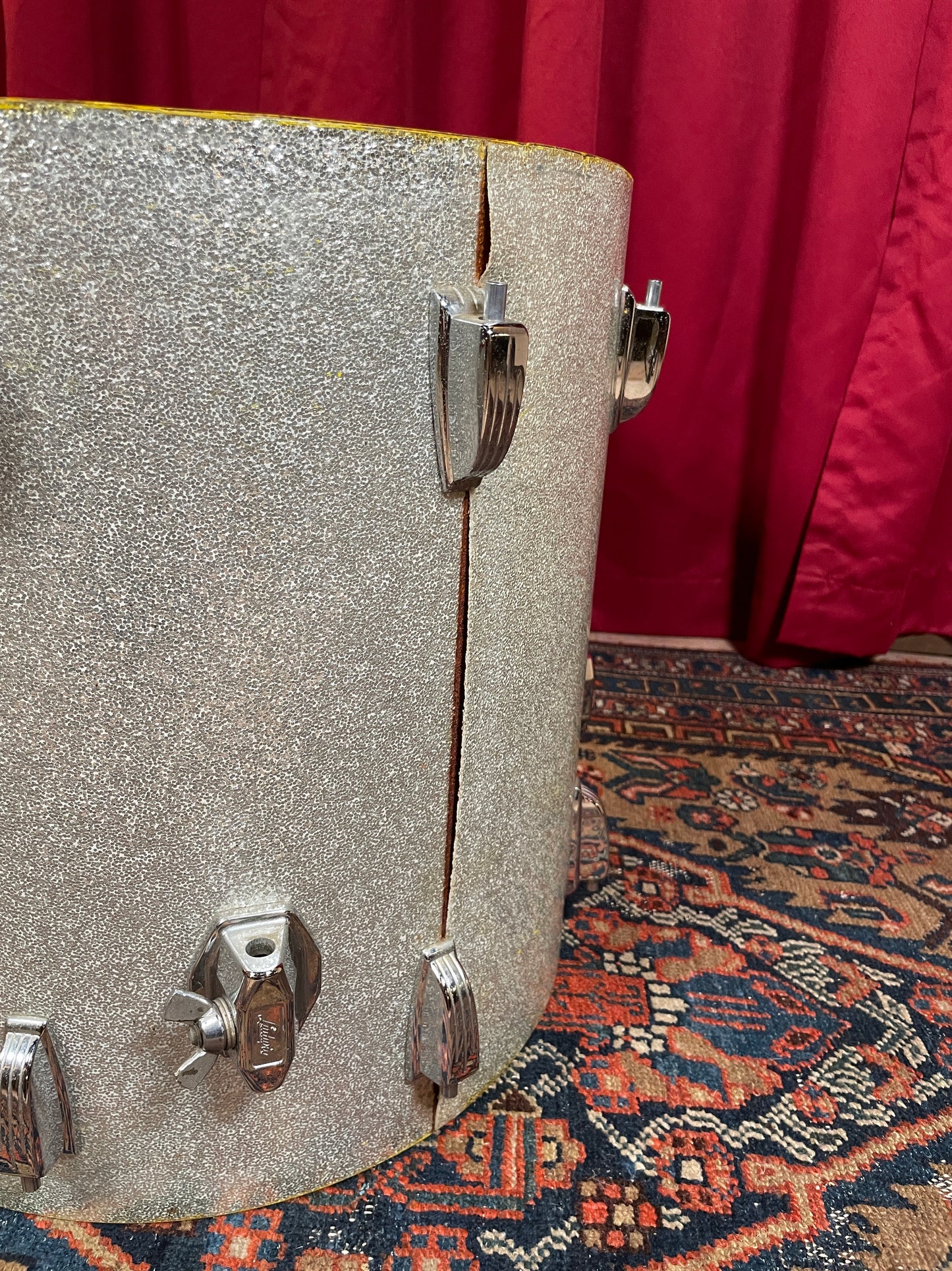 1970s Ludwig 3-Ply Drum Set Silver Sparkle 20/13/16